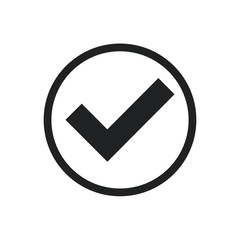 Fototapete - Black check mark icon. Flat icon checklist mark symbol vector illustration.