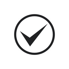 Fototapete - Black check mark icon. Flat icon checklist mark symbol vector illustration.