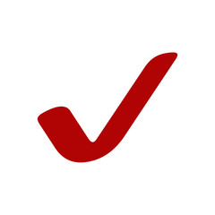 Fototapete - Red check mark icon. Flat icon checklist mark symbol vector illustration.