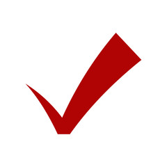 Fototapete - Red check mark icon. Flat icon checklist mark symbol vector illustration.