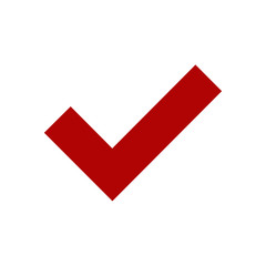 Fototapete - Red check mark icon. Flat icon checklist mark symbol vector illustration.