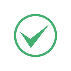 Leinwandbilder - Green check mark icon. Flat icon checklist mark symbol vector illustration.