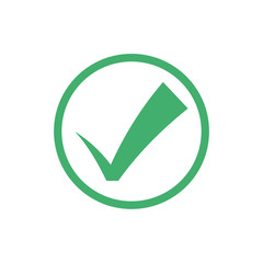 Leinwandbilder - Green check mark icon. Flat icon checklist mark symbol vector illustration.