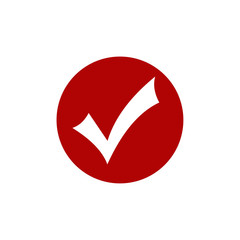 Leinwandbilder - Red check mark icon. Flat icon checklist mark symbol vector illustration.
