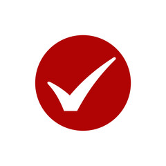 Fototapete - Red check mark icon. Flat icon checklist mark symbol vector illustration.