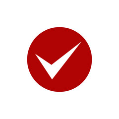 Poster - Red check mark icon. Flat icon checklist mark symbol vector illustration.