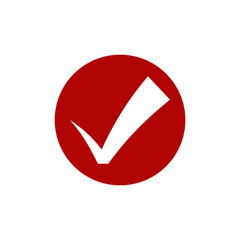 Fototapete - Red check mark icon. Flat icon checklist mark symbol vector illustration.