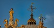 Italy beauty, details on the roof of Saint Mark's Catherdral on famous San Marco Square in Venice, Venezia