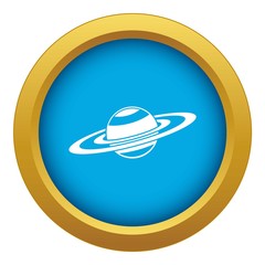 Wall Mural - Saturn rings icon blue vector isolated on white background for any design