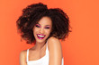 © neonshot - Happy afro girl in glamour makeup.