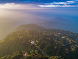 Wall Mural - Panorama of Sunrise in Goat Lion Mu Scenic Area, Jiangxi Province。