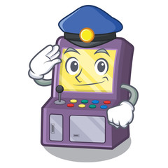 Wall Mural - Police arcade machine isolated with the character