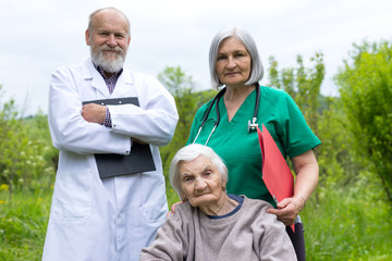 Wall Mural - Portrait of elderly woman with dementia disease