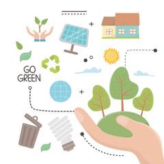 Wall Mural - save energy and ecology icon set design