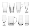 © New Africa - Set of different empty glasses on white background