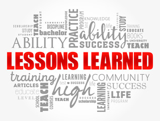 Wall Mural - lessons learned word cloud collage, education concept background