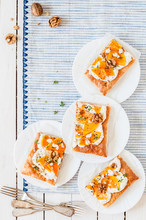 Sliced Butternut Squash And Cheese Tart
