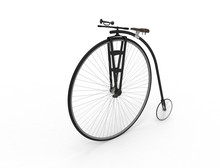 3D Rendering Of A Vintage Velocipede Isolated On White Background