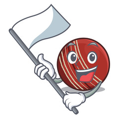 Canvas Print - With flag cricket ball in the character column