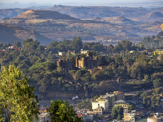 View from above to Gondar Castle, Ethiopia