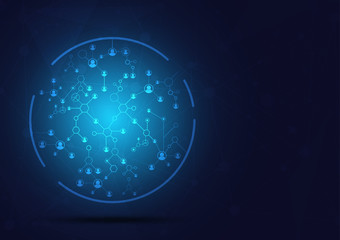 Wall Mural - network connection abstract background