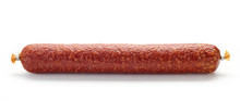 Salami Sausage On White Background