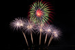 © neotemlpars106 - Colorful fireworks on the black sky background at pattaya international fireworks festival 2018. Thailand.