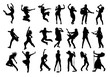© martinussumbaji - Silhouettes Rock or Pop Band Musicians, art vector design