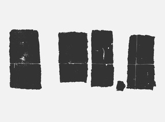 set of monochrome black and white abstract vector grunge textures.