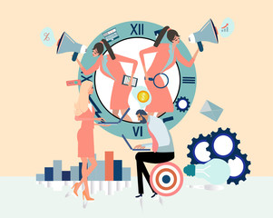 Wall Mural - vector of a business team women and man