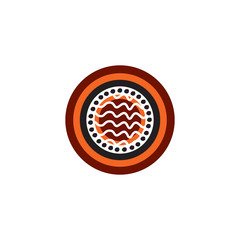 Aboriginal art icon logo design vector template