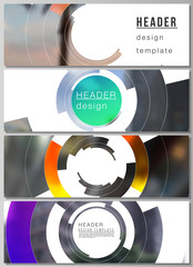 Wall Mural - the minimalistic vector illustration of the editable layout of headers, banner design templates. fut