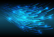 Abstract blue light fiber line network internet on black technology background vector illustration.