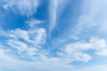 Wall Mural - Blue sky with close up white fluffy tiny clouds background and pattern