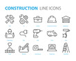set of construction icons, such as engineer, working, tool