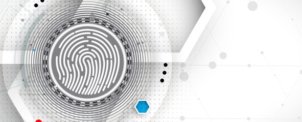 Abstract fingerprint technology business background. Circuit security style