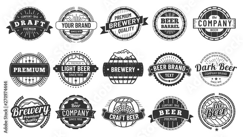 Brewery Badge Draft Beer Barrel Emblem Retro Circle Badges And Quality Emblems Vintage Hipster Logo Stamps Vector Set Buy This Stock Vector And Explore Similar Vectors At Adobe Stock Adobe Stock