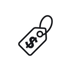 Aufkleber - Label line icon. Price tag icon line symbol vector on white background