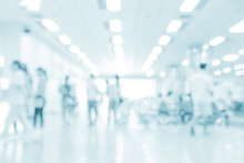 Blurred Interior Of Hospital - Abstract Medical Background.