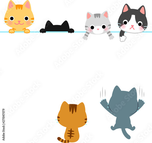 かわいい猫のヘッダー フッターイラスト Buy This Stock Vector And Explore Similar Vectors At Adobe Stock Adobe Stock