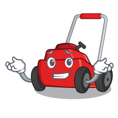 Wall Mural - Grinning lawnmower isolated with in the cartoon