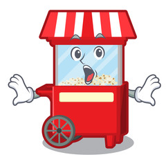 Canvas Print - Surprised popcorn machine isolated in the mascot