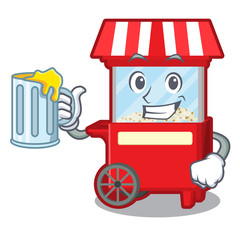 Sticker - With juice popcorn machine isolated in the mascot