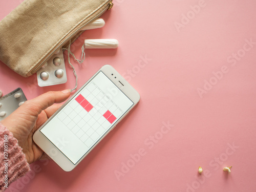 Fotografía Mobile application to track your menstrual cycle and for marks