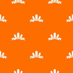 Poster - Houseplant pattern vector orange for any web design best