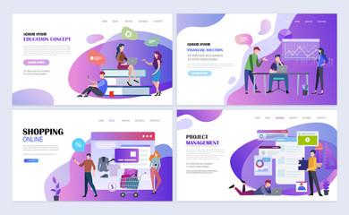 Landing pages templates for education, business, online shopping