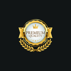 Wall Mural - Circle Premium Quality Badge Label Luxury Gold Design Element Template for packaging