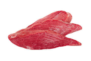 steaks of fresh raw beef isolated on white background