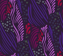 Purple Violet Seamless Pattern Vector Floral Design Primitive Scandinavian