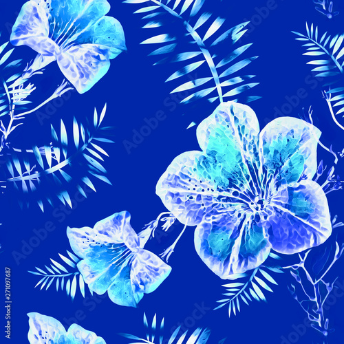 Petunia flowers seamless pattern